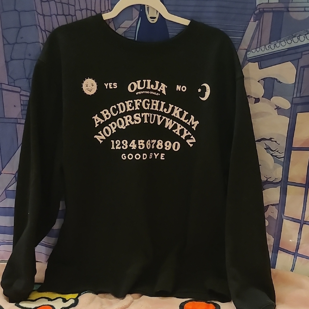 Hot Topic Black Ouija Board Long Sleeve Top